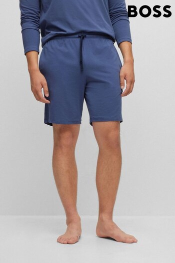 BOSS Ocean Blue Embroidered Logo Stretch Jogger Shorts (442360) | £39