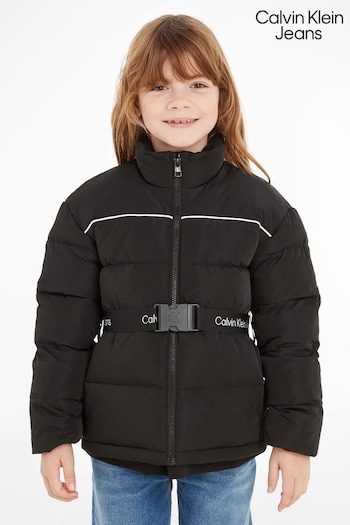 Calvin Klein Jeans Girls Logo Tape Belt Jacket (442549) | £150