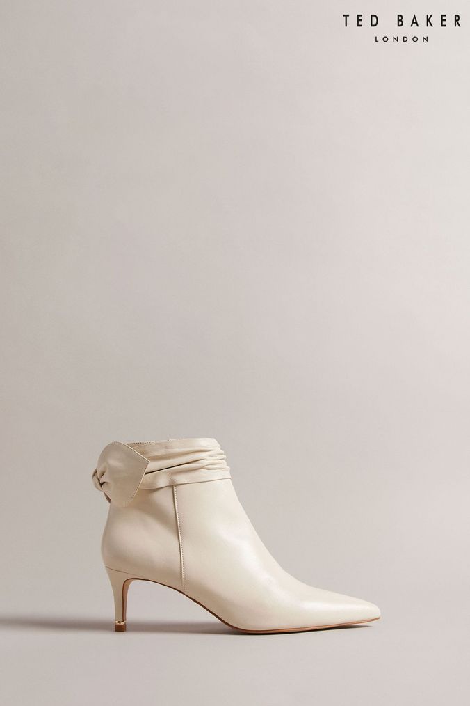 Ted Baker Natural Yonas Leather Bow Ankle Boots (442593) | £150