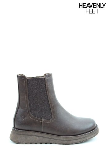 Heavenly Feet Ladies Vegan Friendly Ankle Brown Boots (442665) | £55