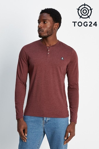 Tog 24 Mens Red Hayne LS Grandad T-Shirt (444656) | £25