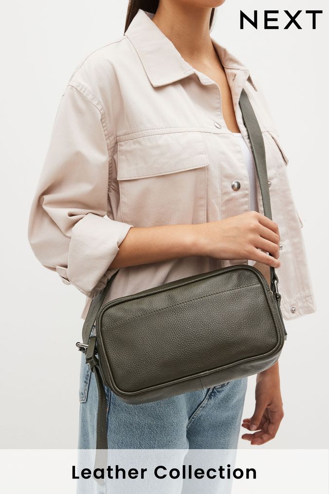 Green leather store bags uk