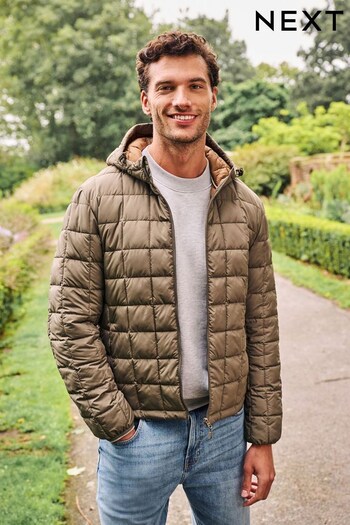 Stone Neutral Shower Resistant Lightweight Square Quilted Jacket (445024) | £55