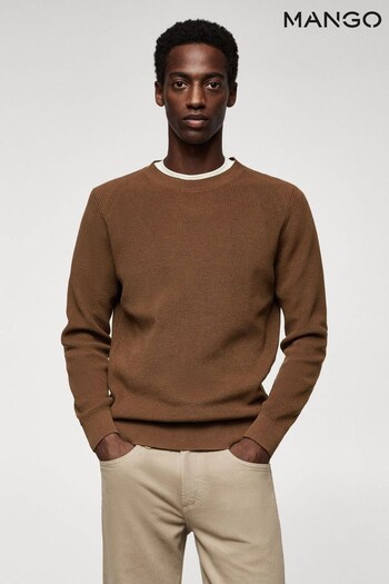 Mango Brown Structured Cotton Sweater (445068) | £50