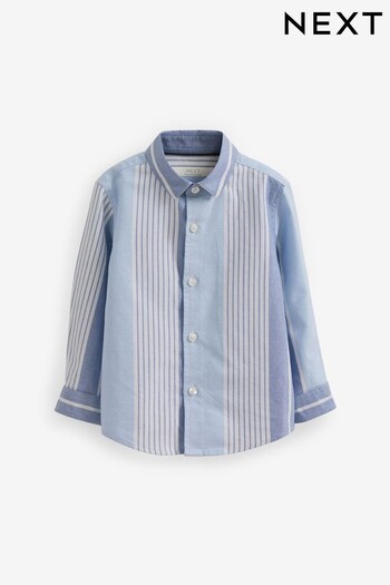 Blue/White Long Sleeve Vertical Stripe Shirt (3mths-16yrs) (445389) | £14 - £20