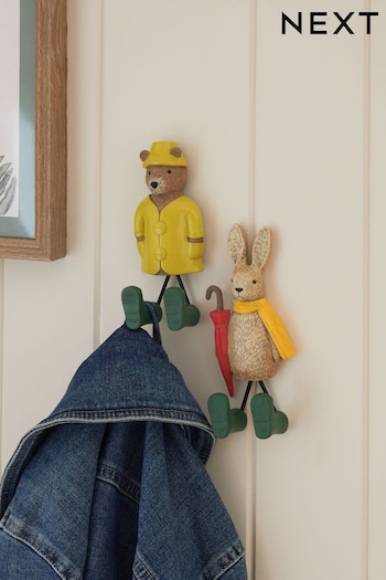 Set of 2 Multi Colour Rosie Rabbit and Bertie Bear Wall Hooks (445633) | £18
