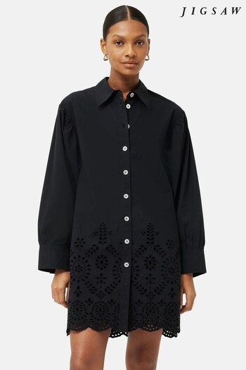 Jigsaw Broderie Beach Black Shirt (445763) | £125
