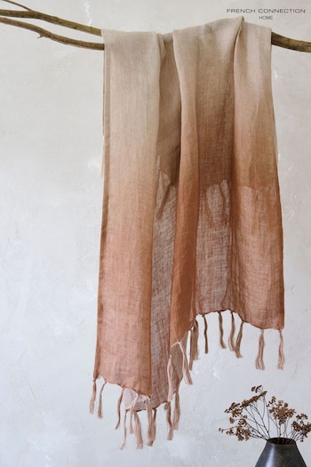 French Connection Rust Alawi Ombre Linen Throw (445997) | £60