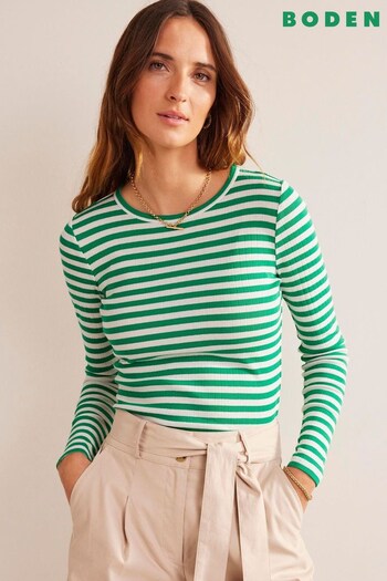 Boden Green Alice Rib T-Shirt (446001) | £35