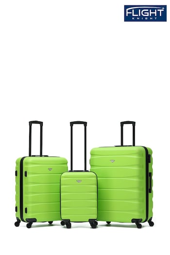 Flight Knight Black Set of 3 Hardcase Large Check in Suitcases and Cabin Case (446103) | £150