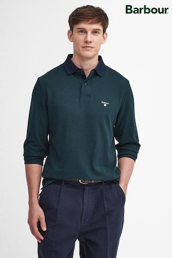 Barbour® Green Walkford Long Sleeve Polo Shirt (446237) | £70