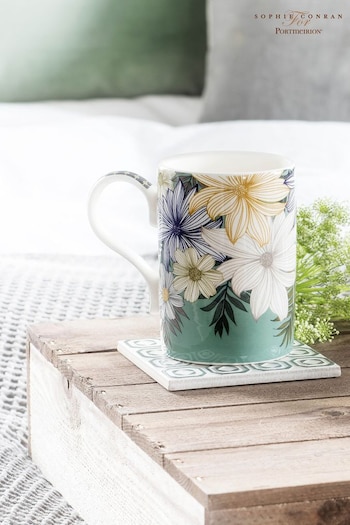Portmeirion Set of 4 Green Atrium Floral Mugs (446445) | £52