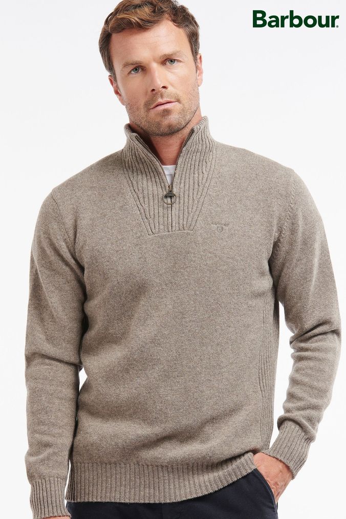 Buy Men s Natural Jumpers Zip Neck Knitwear Online Next UK