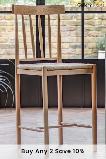 Gallery Home Natural Leroy Bar Stool Set of 2 (446549) | £575