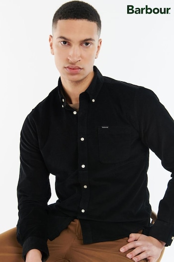 Barbour® Black 100% Cotton Ramsey Micro Cord Shirt (446799) | £75