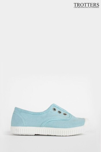 Trotters London Sea Blue Plum Canvas Shoes Beatle (446842) | £19