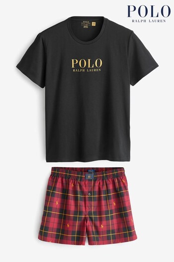 Polo Ralph Lauren Black/Red Plaid Pyjamas Set (446846) | £115