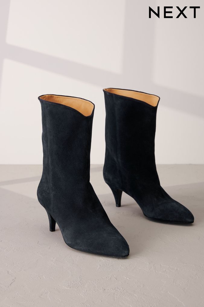 Navy pull on boots cheap