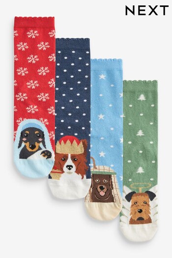 Nativity Dogs Christmas Ankle Socks 4 Pack (447347) | £10