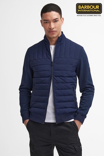 Barbour® International Navy Counter Quilted Jersey Sleeve Jacket (447355) | £149