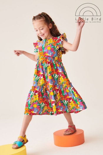 Little Bird by Jools Oliver Multi Colourful Floral Ruffle Tiered Dress (447603) | £28 - £34