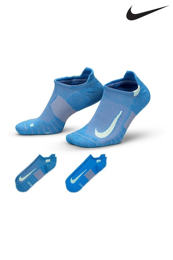 Nike Black Multiplier Running No Show Socks 2 Pack (447667) | £18