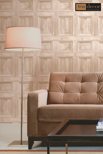 Fine Décor Cream Distinctive Wood Panel Sidewall Wallpaper (447786) | £17