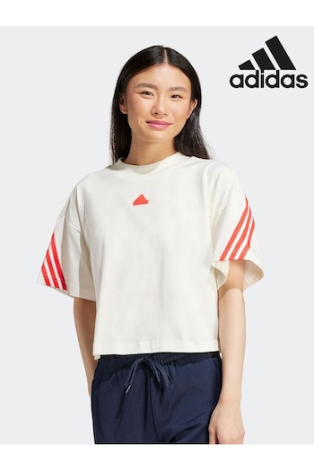 adidas White Sportswear Future Icons 3-Stripes T-Shirt (447819) | £28