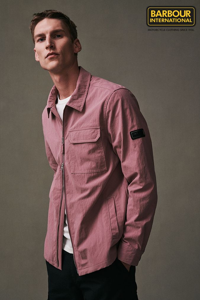Mens pink overshirt discount