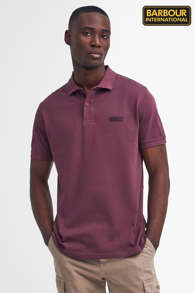 Buy Men s Barbour International Polo Shirts Purple Tops Online Next UK