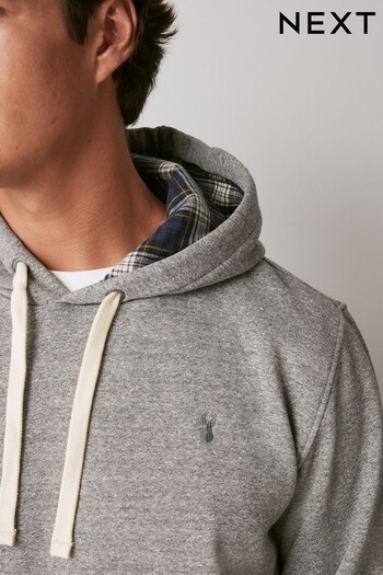 Grey Check Cotton Jersey Lined Hoodie (448484) | £34