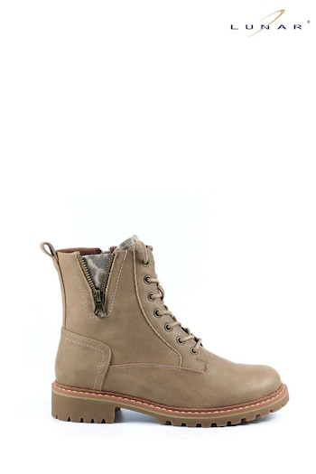 Lunar Natural Nevada Stone Laceup Ankle Boots (448593) | £55