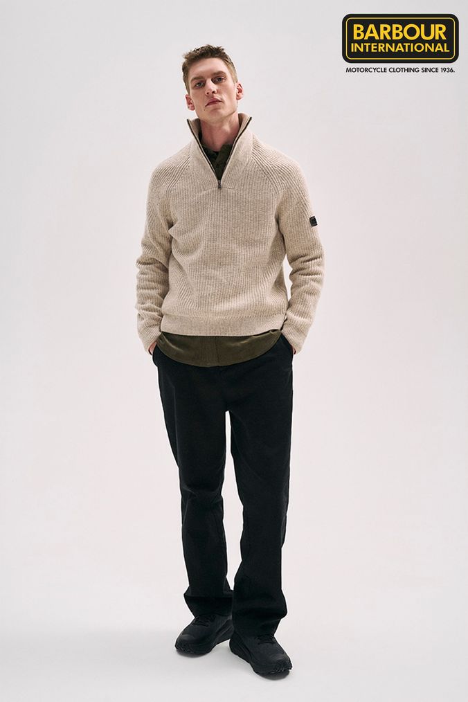 Mens zip up knitwear discount