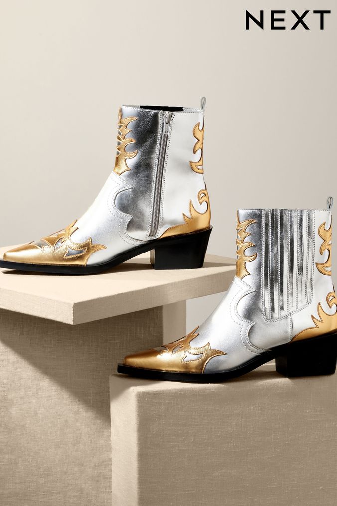Metallic womens boots outlet