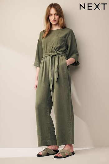 Khaki Green Jumpsuit With Linen (448838) | £44