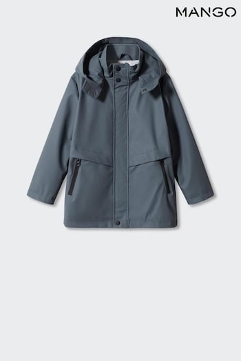 Mango Blue Hooded Parka Jacket (448839) | £40