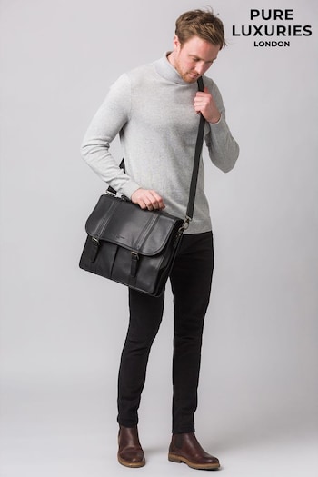 Pure Luxuries London Baxter Leather Work Bag (448881) | £110