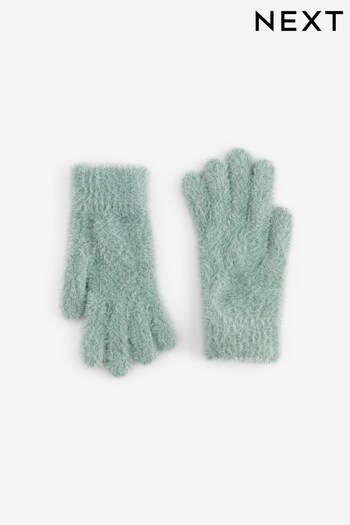 Sage Green Fluffy Gloves (3-16yrs) (449083) | £4 - £7