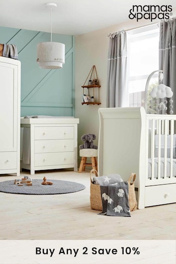 Mamas & Papas White Mia 3 Piece Furniture Cot Bed Range (449089) | £1,049