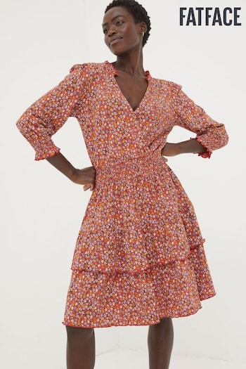 FatFace Red Amba Gradient Floral Jersey Dress suit (449103) | £52