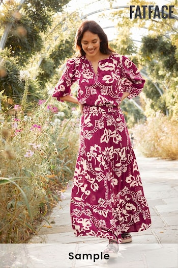 FatFace Purple Jayla Wallpaper Floral Maxi Skirt (449250) | £52