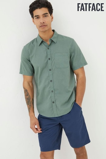 FatFace Green Bugle Linen Cotton Shirt (449308) | £44