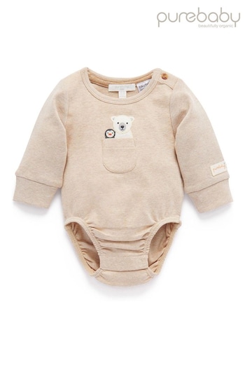 Purebaby Natural Snow Friends Baby Bodysuit (449361) | £20