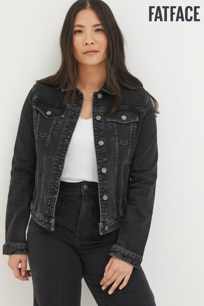 Black denim jacket size 16 top