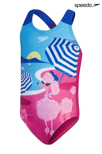 Speedo Girls Pink Digital Printed Swimsuit (449696) | £14