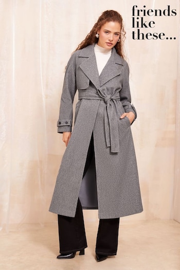 Friends Like These Grey Petite Belted Wrap Coat (449719) | £82