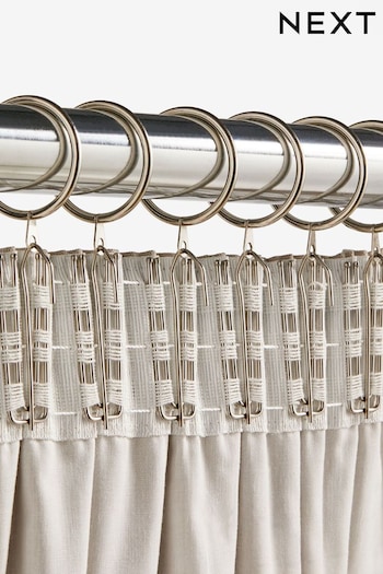 Brushed Silver 20 Pack of Pencil Pleat Curtain Hooks (449758) | £5