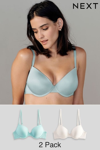 Green/Cream Light Pad Plunge Smoothing T-Shirt Womens Bras 2 Pack (449792) | £22