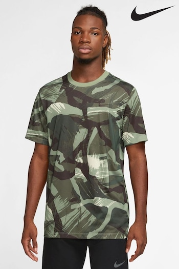 Nike Green Dri-FIT Legend Camo Fitness T-Shirt (449798) | £33