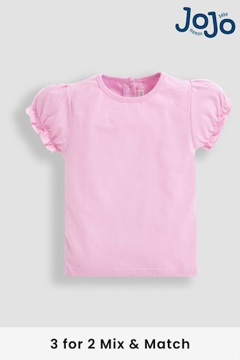 JoJo Maman Bébé Pink Girls' Pretty T-Shirt (449829) | £11